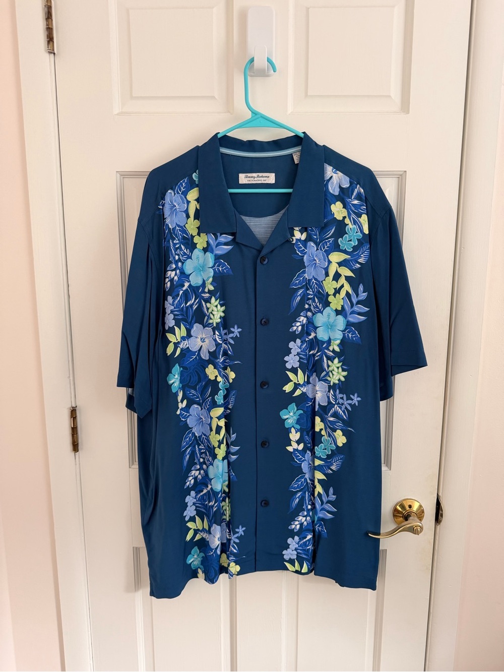 Tommy Bahama Navy Blue Floral Camp Shirt